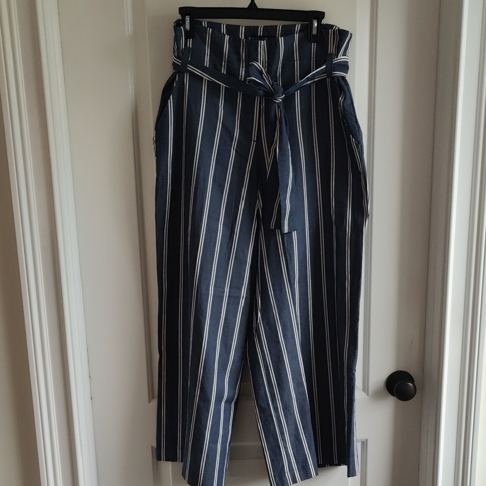 NY&CO Striped Navy and White Women's Pants NWOT